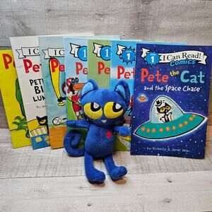 Pete The Cat Early Reader Book Bundle Petes Big Lunch Play Ball Cavecat Plush